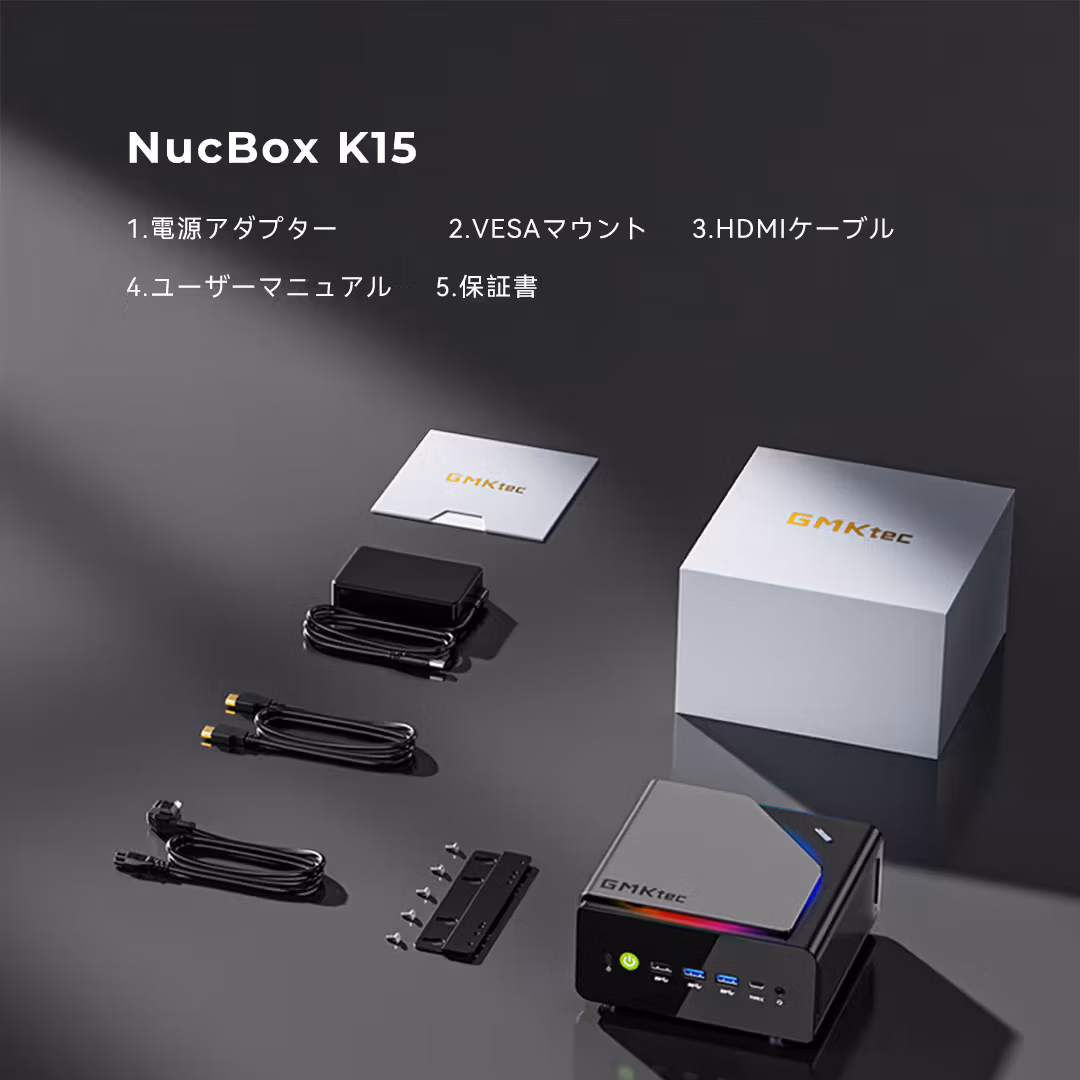 GMKtec NucBox K15 背面ポート