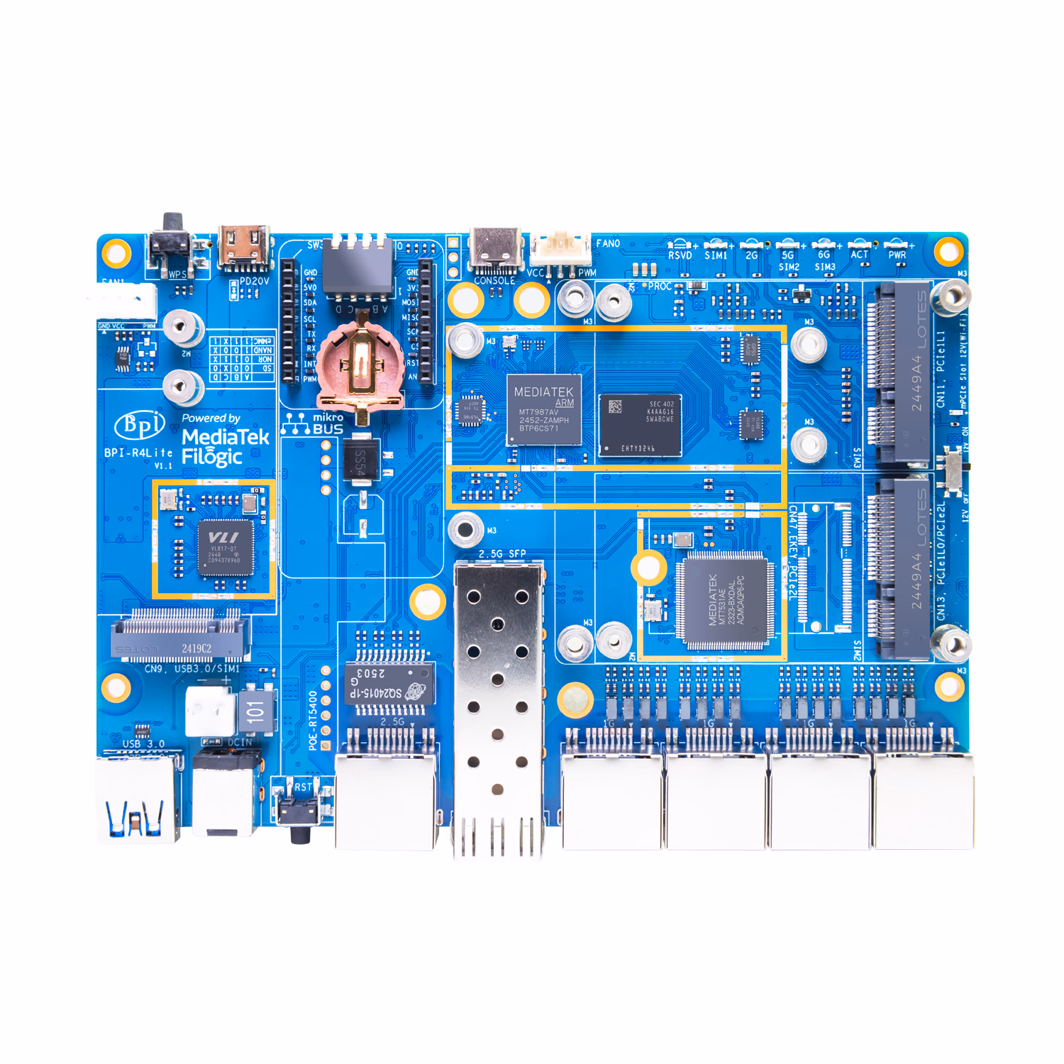 2.5GbE SFPが面白い。Banana Pi BPI-R4 Liteを仕様からチェック
