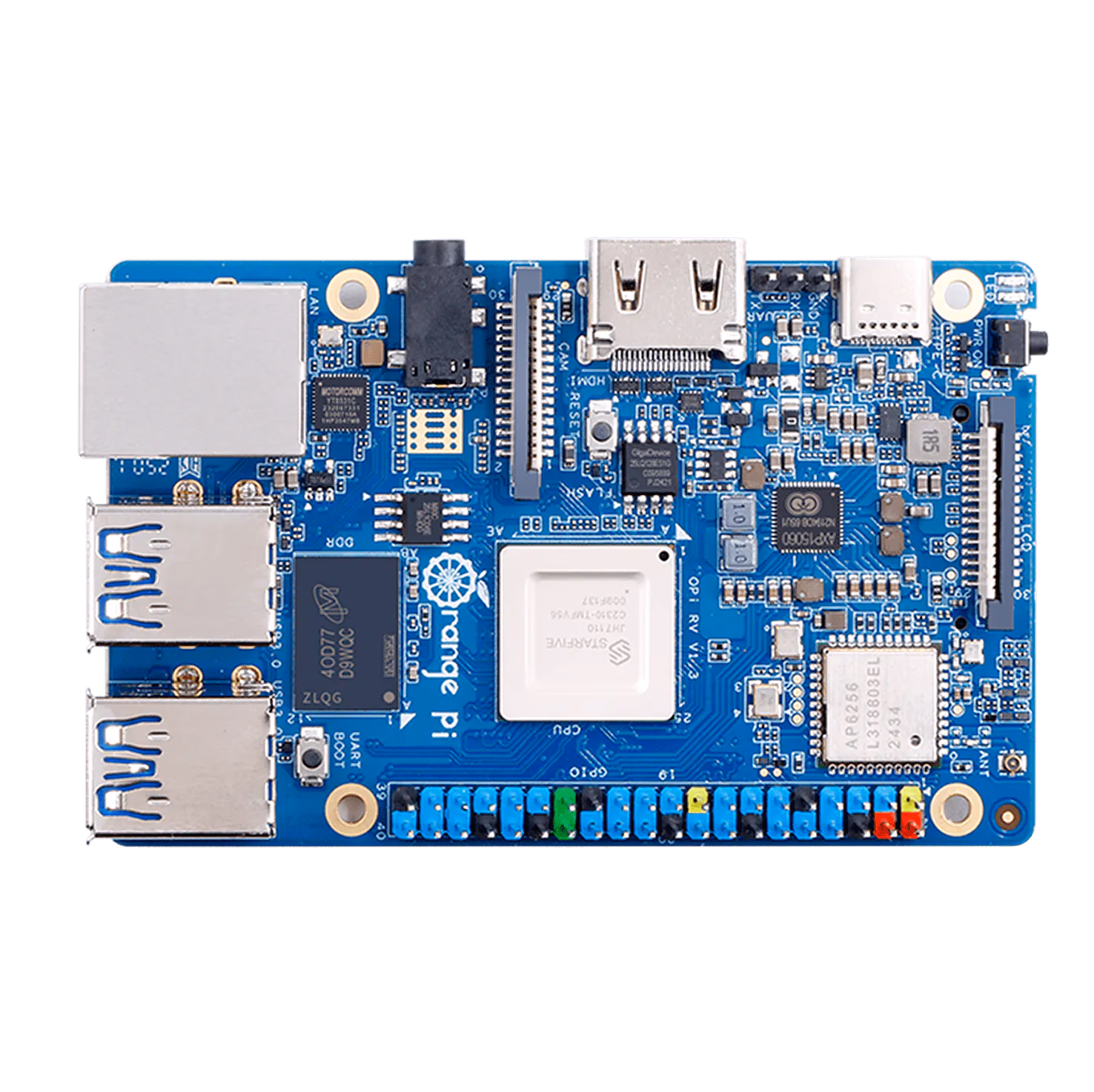 USB 3.0ポートが4つ並ぶ前面。青い端子が頼もしいです。
